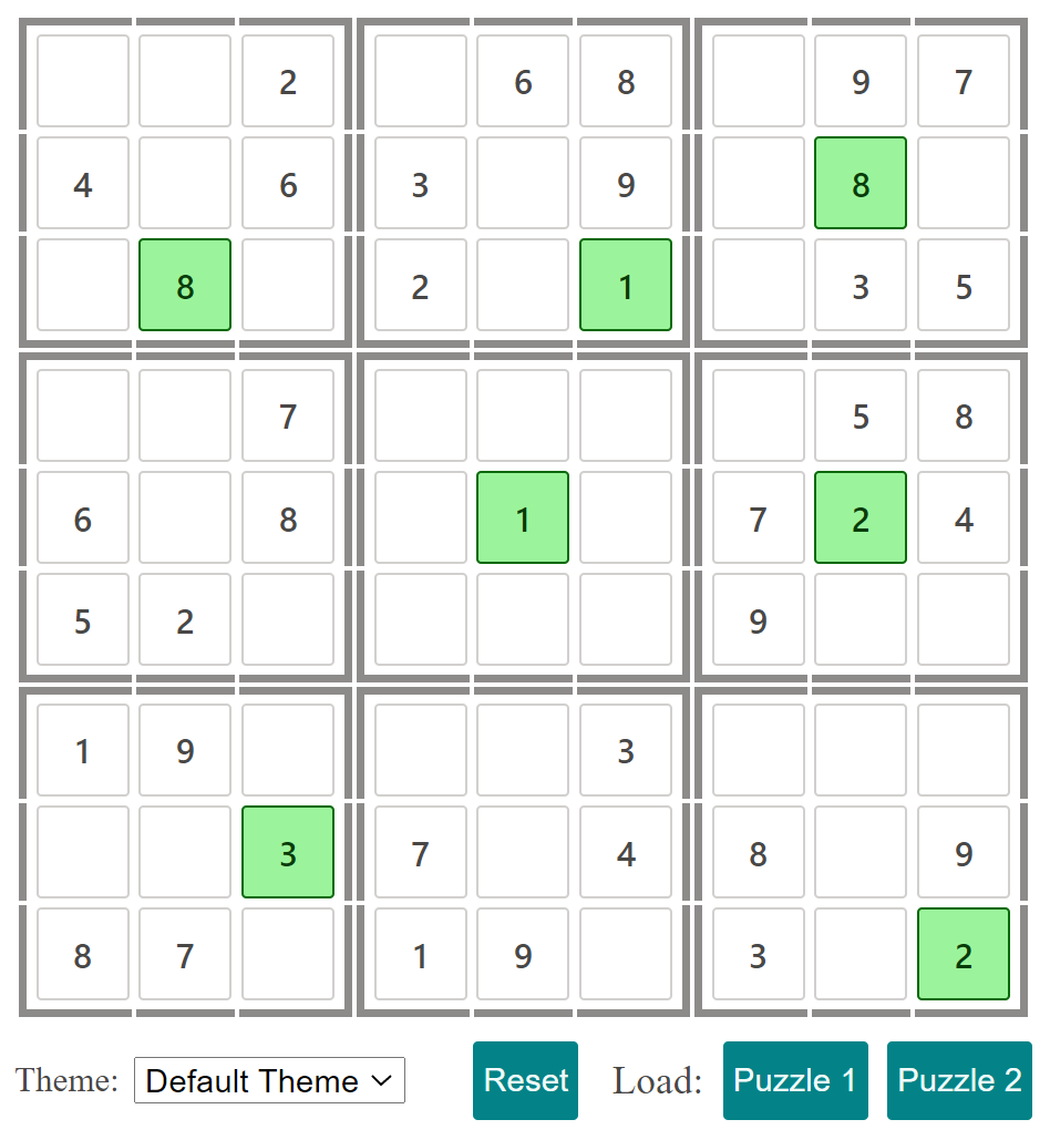 A screenshot of Sudoku